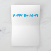 かわいい黄色の海底魚の漫画イラストレーション カード (内部)