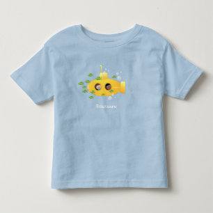 かわいい黄色の海底魚の漫画イラストレーション トドラーTシャツ