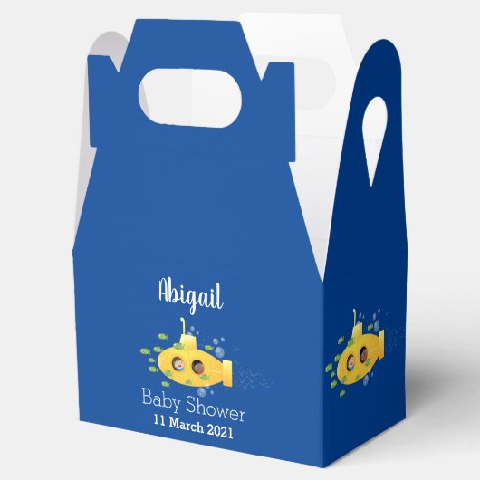 かわいい黄色の海底魚の漫画イラストレーション フェイバーボックス (オープン)