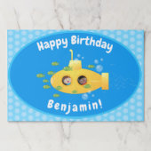 かわいい黄色の海底魚の漫画イラストレーション ペーパーパッド (正面)