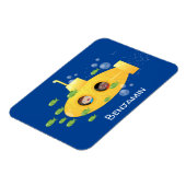 かわいい黄色の海底魚の漫画イラストレーション マグネット (左側)