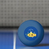 かわいい黄色の海底魚の漫画イラストレーション 卓球ボール (ネット)