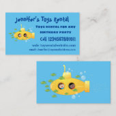 かわいい黄色の海底魚の漫画イラストレーション 名刺 (正面/裏面)