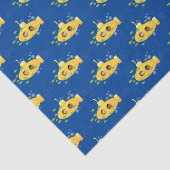 かわいい黄色の海底魚の漫画イラストレーション 薄葉紙 (詳細)