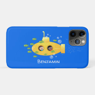 かわいい黄色の海底魚の漫画イラストレーション iPhone 11 PROケース