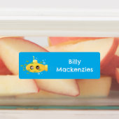 かわいい黄色の海底魚の漫画パーソナライズされた ラベル (貼付)