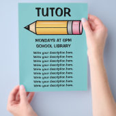 かわいい黄色の漫画の鉛筆のチュートリアルテンプレート チラシ (手)