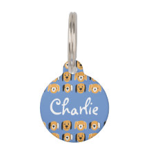 かわいい黄色の犬の頭のパターンカスタマイズ可能な名前