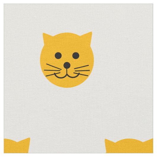 かわいい黄色の猫 ファブリック (クローズアップ)