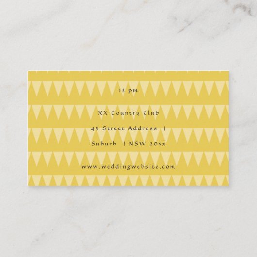 かわいい黄色の白い水色のイチゴ結婚ズ 名刺 (裏面)