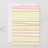 かわいい黄色の私たちの小さな太陽の光1st誕生日パーティー 招待状 (裏面)