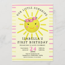 かわいい黄色の私たちの小さな太陽の1歳の誕生日パーティー