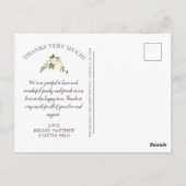 かわいい黄色の花のベイビーシャワー感謝の写真 ポストカード (裏面)