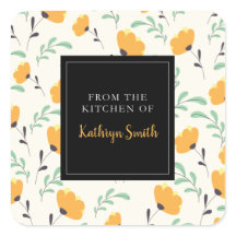 かわいい黄色の花の花柄 キッチンから