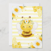 かわいい黄色の花の蜂蜜の蜂のベビーシャワー 招待状 (裏面)