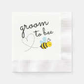 かわいい黄色の花婿へ 縁ありカクテルナプキン (正面)