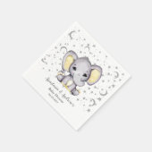 かわいい黄色の赤ちゃんシャワーエレファントナプキン スタンダードカクテルナプキン (角)