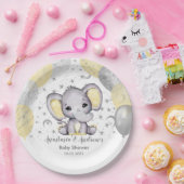 かわいい黄色の赤ちゃんシャワーエレファントバルーン紙Pl ペーパープレート (パーティー)