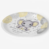 かわいい黄色の赤ちゃんシャワーエレファントバルーン紙Pl ペーパープレート (アングル)