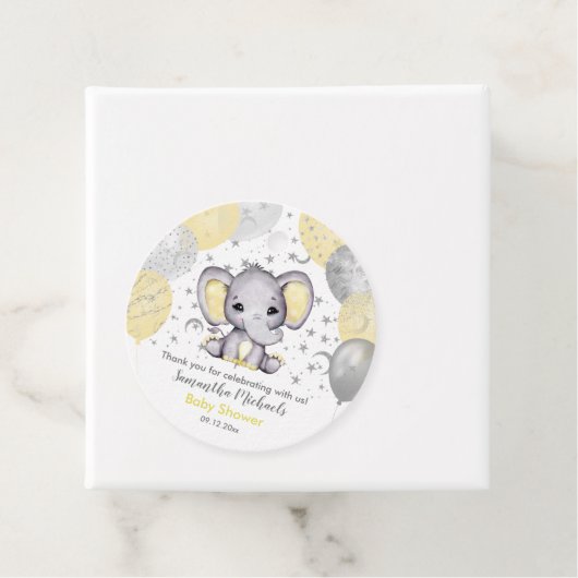 かわいい黄色の赤ちゃんシャワーエレファントバルーン フェイバータグ (インサイチュ)