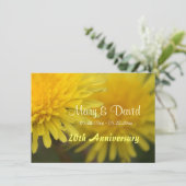 かわいい黄色の野生の花 タンポポ 結婚記念日 招待状 (スタンド正面)