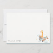 かわいい黄色の飛行機キリン星空子供誕生日 ノートカード (正面)