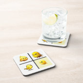 かわいい黄色の鳥のデザイン付き6つのコースターのセット コースター (右側)