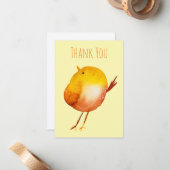 かわいい黄色の鳥の水彩画 ノートカード (正面/裏面インサイチュ)