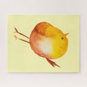 かわいい黄色の鳥の水色 ジグソーパズル (横)