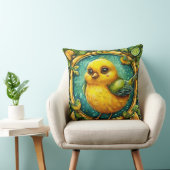 かわいい黄色の鳥 クッション (椅子)