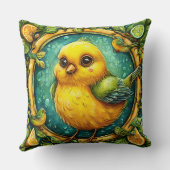 かわいい黄色の鳥 クッション (裏面)