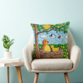 かわいい黄色の鳥 クッション (椅子)