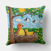 かわいい黄色の鳥 クッション (裏面)