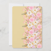 かわいい黄色ツチュバレリナ蝶ベビーシャワー 招待状 (裏面)