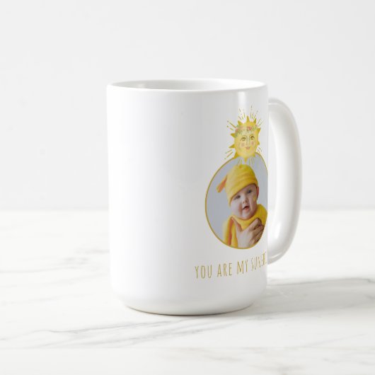 かわいい黄色Youは私の太陽の光のベビー写真 コーヒーマグカップ (正面右)