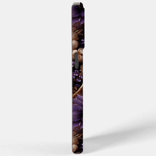 かわいい黄金と紫のフローラ Case-Mate iPhoneケース (裏面 / 右)