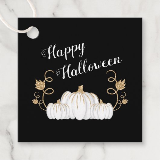 かわいい黒いかぼちゃ ハッピーハロウィン フェイバータグ (正面)