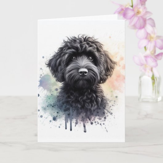 かわいい黒いカクテル カード (蘭)