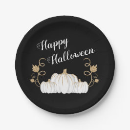 かわいい黒いカボチャ ハッピーハロウィン ペーパープレート