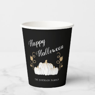 かわいい黒いカボチャ ハッピーハロウィン 紙コップ