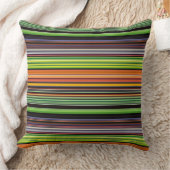 かわいい黒いカラフルストライプ クッション (ブランケット)