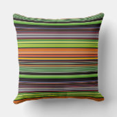 かわいい黒いカラフルストライプ クッション (裏面)