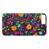 かわいい黒いカラフル抽象芸術花 Case-Mate iPhoneケース (裏面(横))