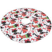 かわいい黒いクリスマスの子猫をストッキング ブラッシュドポリエステルツリースカート (アングル)