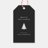 かわいい黒いクリスマスホリデー ギフトタグ (正面)