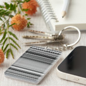 かわいい黒いグレーのストライプ キーホルダー (正面右)