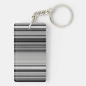 かわいい黒いグレーのストライプ キーホルダー (裏面)