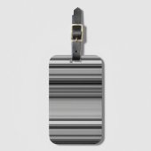 かわいい黒いグレーのストライプ ラゲッジタグ (正面縦)