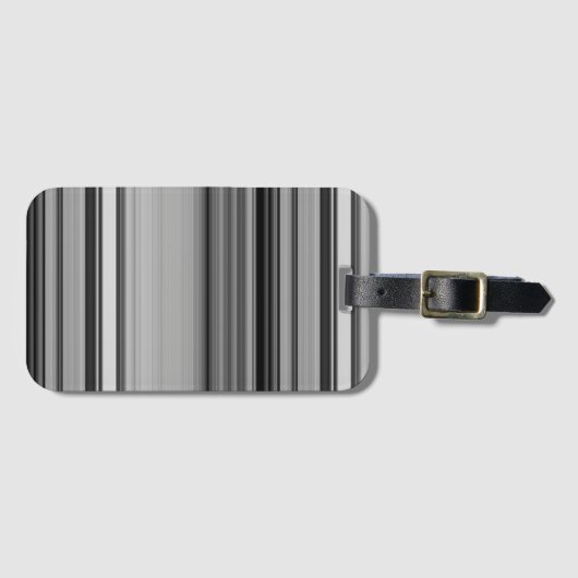 かわいい黒いグレーのストライプ ラゲッジタグ (正面横)