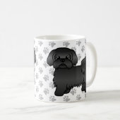 かわいい黒いシーズー犬のイラスト コーヒーマグカップ (正面右)